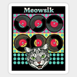 Retro Meowsik-Cat and Music lovers- Magnet